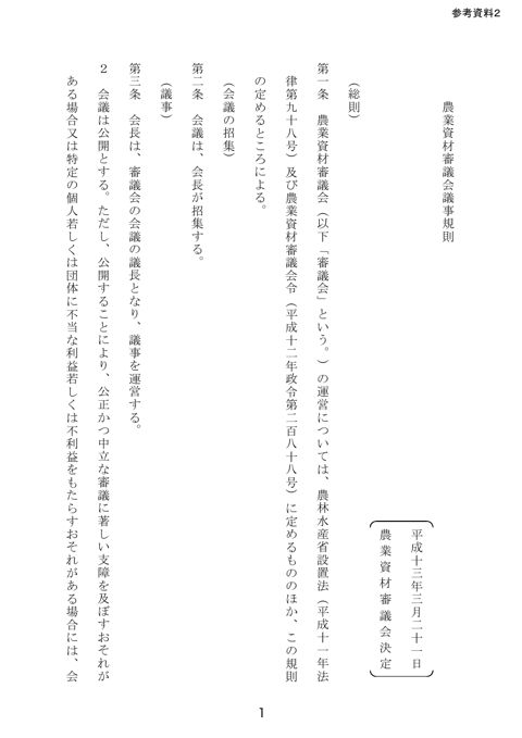 農業資材審議会議事規則