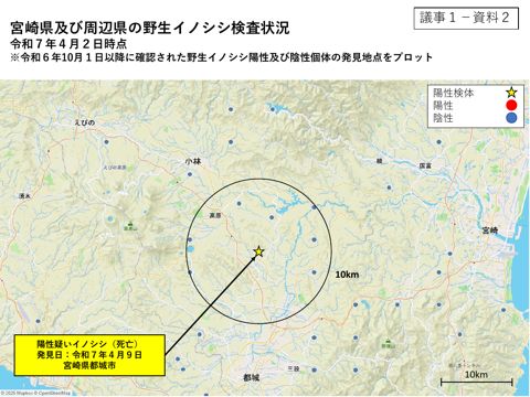 【議事1-資料2】宮崎県の野生いのししにおける豚熱の検査状況