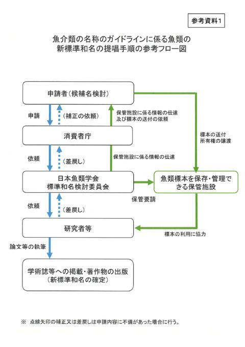 【参考資料1】魚類の新標準和名の提唱手順の参考フロー図
