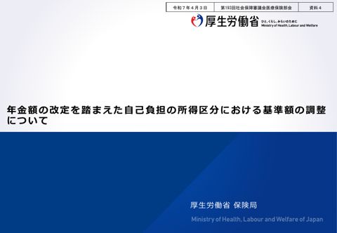 【資料４】年金額の改定を踏まえた自己負担の所得区分における基準額の調整について［PDF形式：296KB］