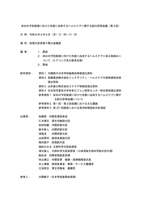 議事概要 の表紙