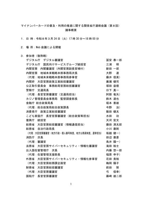 議事概要 の表紙