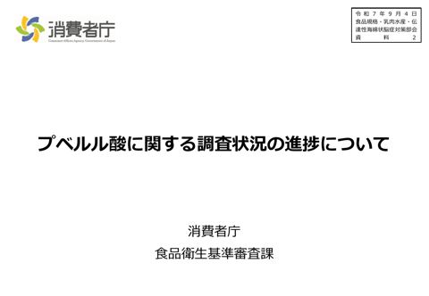 【資料2】プベルル酸に関する調査状況の進捗について