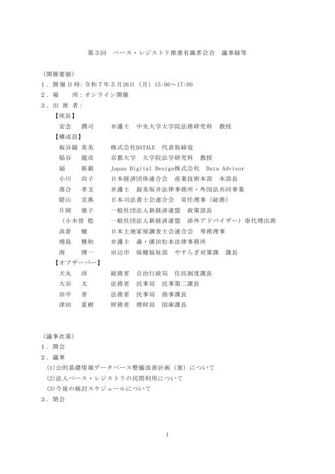 議事録等
