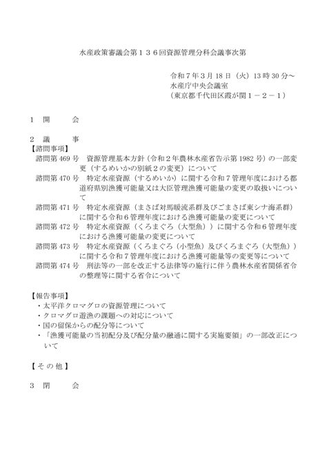 議事次第