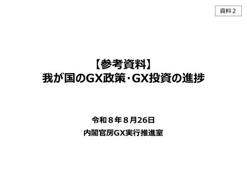 我が国のＧＸ政策・ＧＸ投資の進捗（参考資料）（内閣官房ＧＸ実行推進室提出資料） の表紙