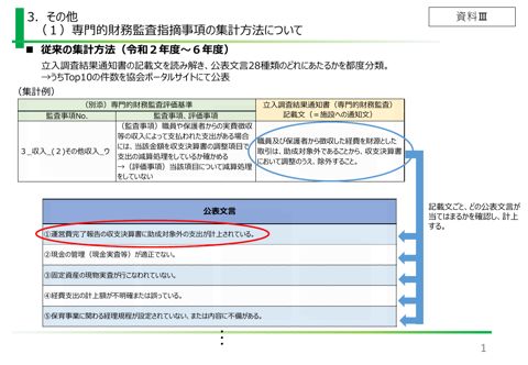 資料3 専門的財務監査指摘事項の集計方法について