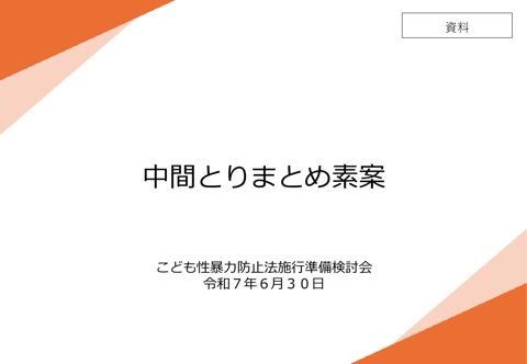 【資料】 中間とりまとめ素案
