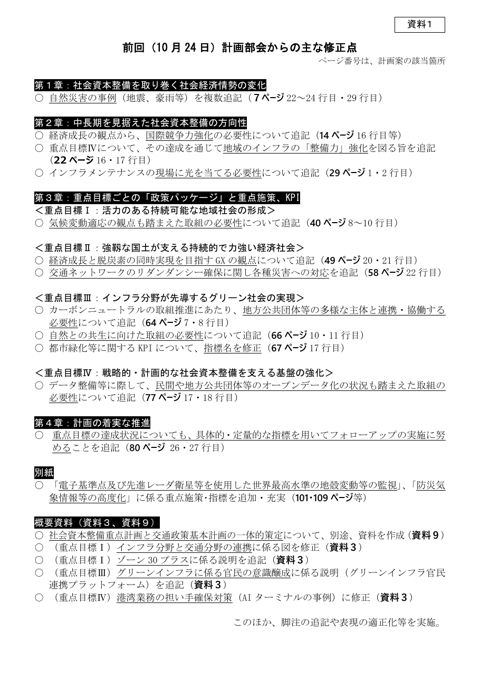 資料１_前回（10月24日）計画部会からの主な変更点
