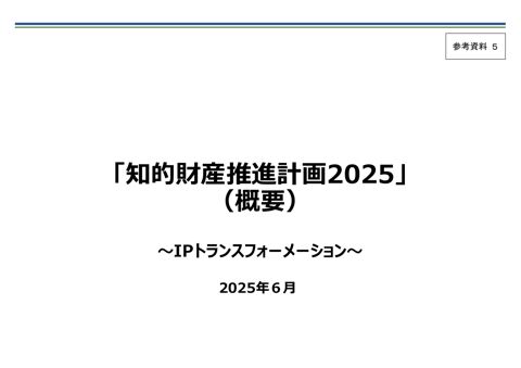 「知的財産推進計画２０２５」（概要） の表紙