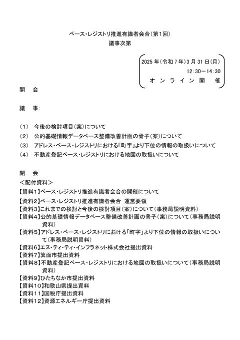 議事次第（第1回）
