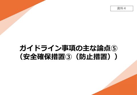 【資料4】 ガイドライン事項の主な論点⑤(安全確保措置③(防止措置))