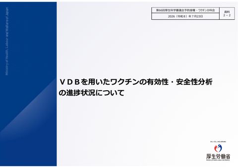 05資料２－２ VDBを用いたワクチンの有効性・安全性分析の進捗状況について［PDF形式：3.1MB］