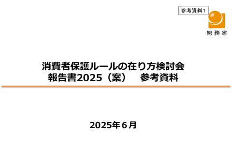 消費者保護ルールの在り方に関する検討会報告書2025（案）参考資料