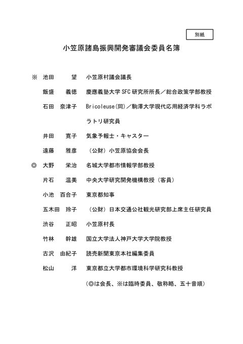 （別紙）委員名簿