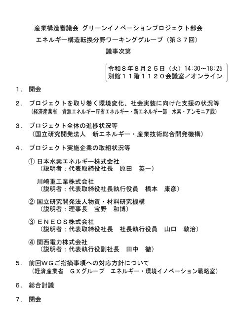 議事次第・配布資料一覧