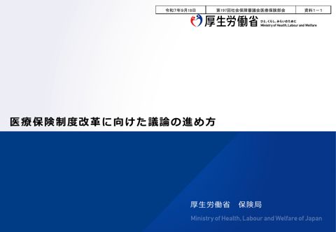 【資料１－１】医療保険制度改革に向けた議論の進め方［PDF形式：313KB］