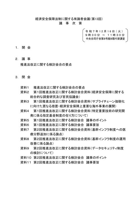 議事次第 の表紙