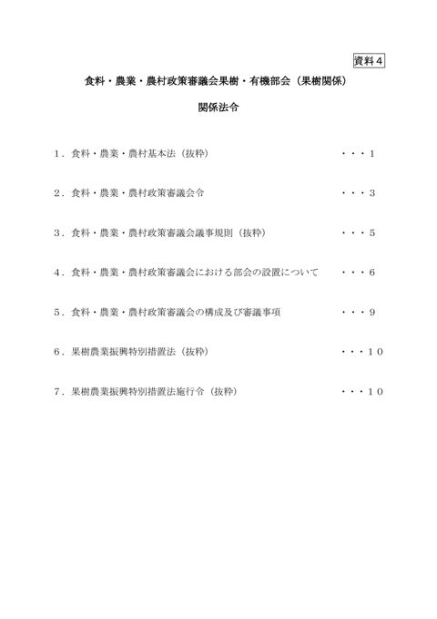 果樹・有機部会（果樹関係）関係法令