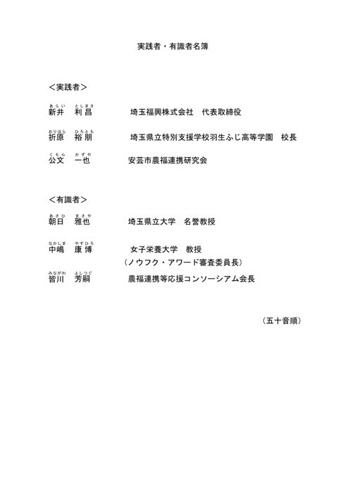実践者・有識者名簿