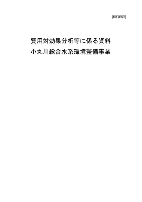 参考資料5 費用対効果分析に係る資料(小丸川総合水系環境整備事業)