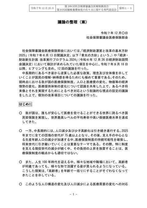 【資料１－１】議論の整理（案）［PDF形式：458KB］