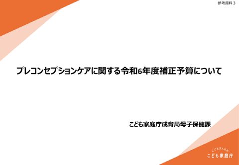 参考資料3 プレコンセプションケアに関する令和6年度補正予算について