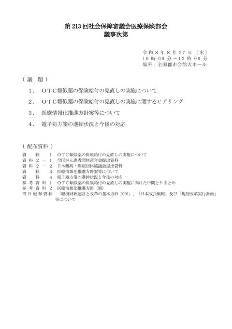 第213回医療保険部会資料（全体版）［PDF形式：16.0MB］