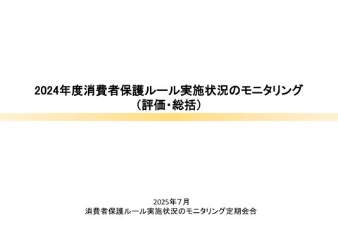 2024年度消費者保護ルール実施状況のモニタリング（評価・総括）（令和7年7月）