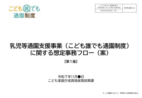 参考資料3：乳児等通園支援事業（こども誰でも通園制度）に関する想定事務フロー（案）