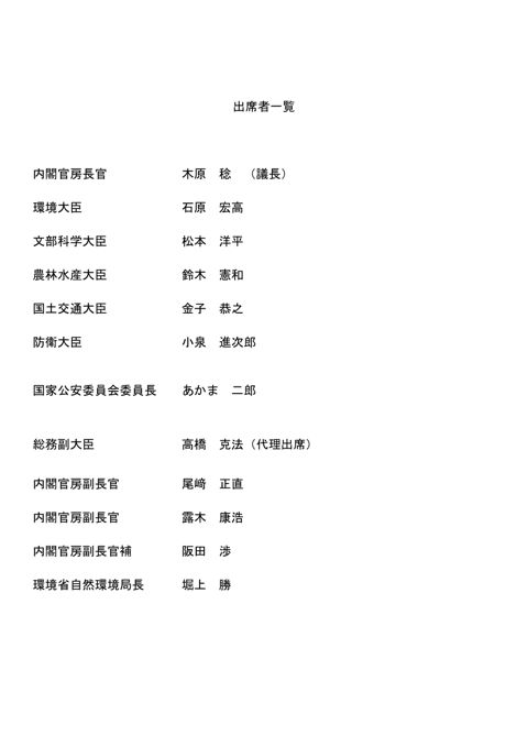 出席者一覧 の表紙