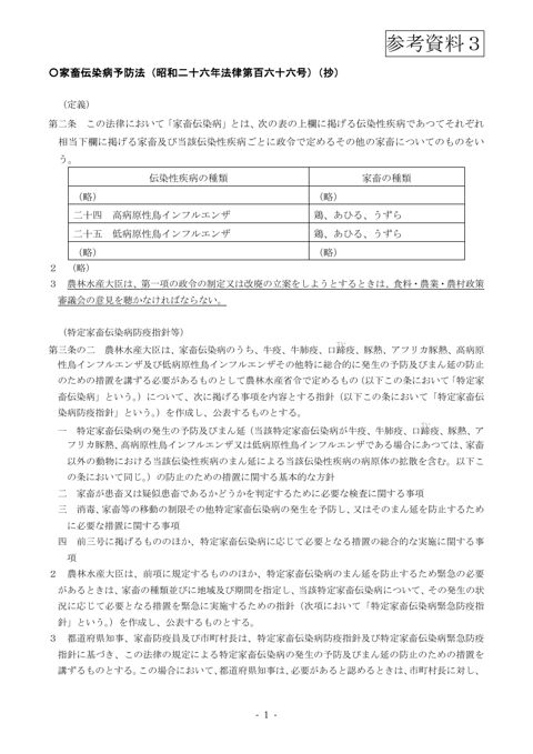 【参考資料3】参照条文(家畜伝染病予防法)