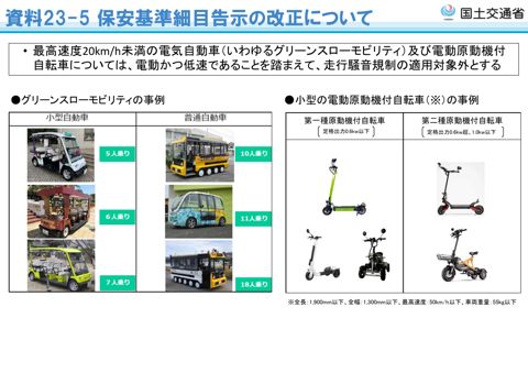 保安基準細目告示の改正