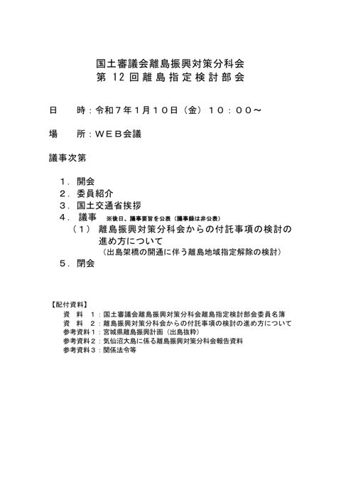 議事次第 の表紙