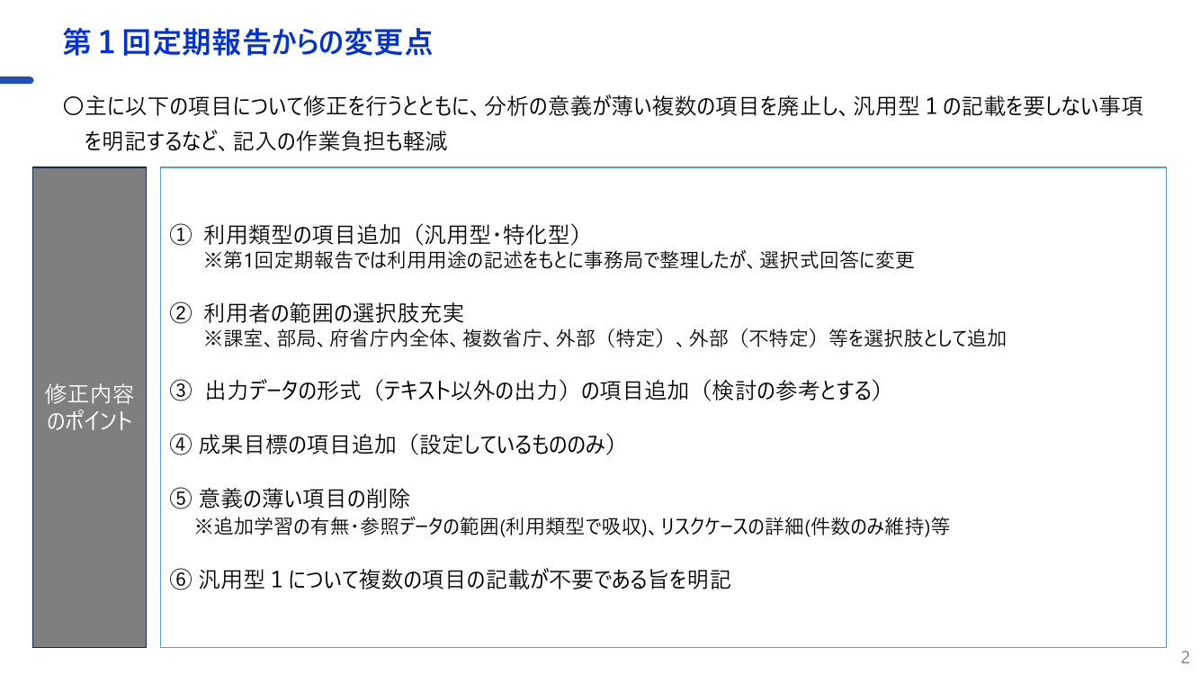 第2回 各府省庁生成AIシステム定期報告 資料スライド 3枚目