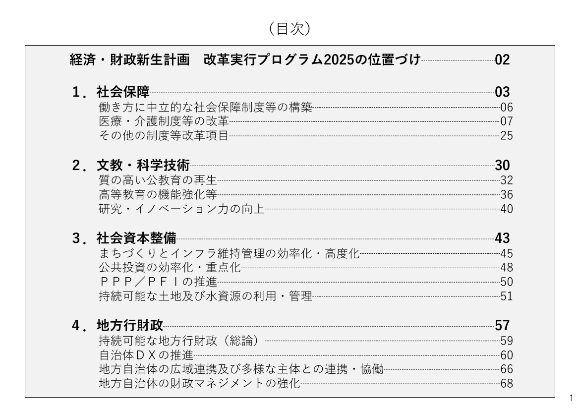 改革実行プログラム 資料スライド