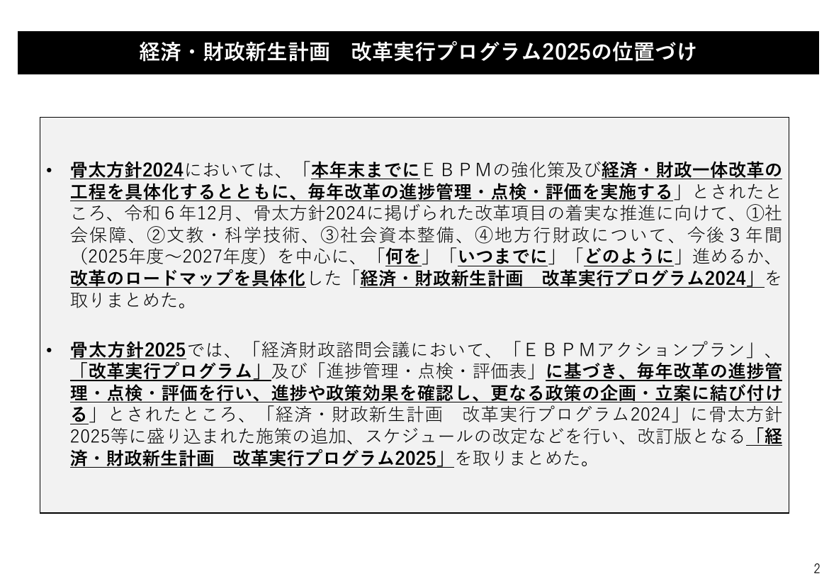 改革実行プログラム 資料スライド