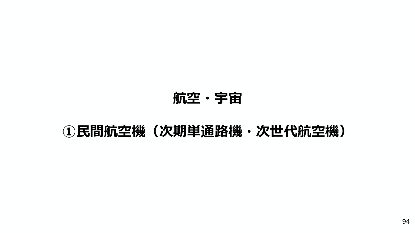 航空機産業戦略に基づく国際共同開発の推進 該当資料スライド 1枚目