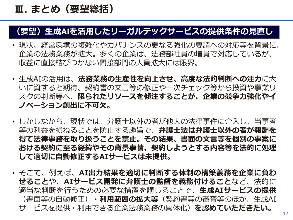 Ⅲ. まとめ（要望総括）