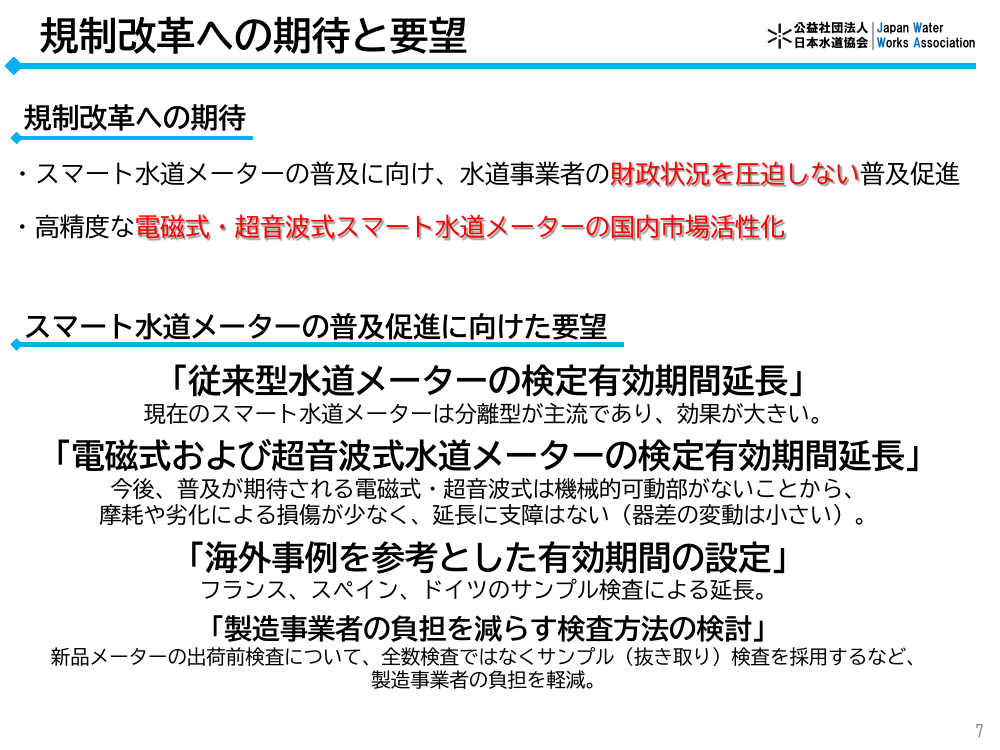 第1回 水道スマートメーター導入とデータ利活用促進 資料スライド 7枚目