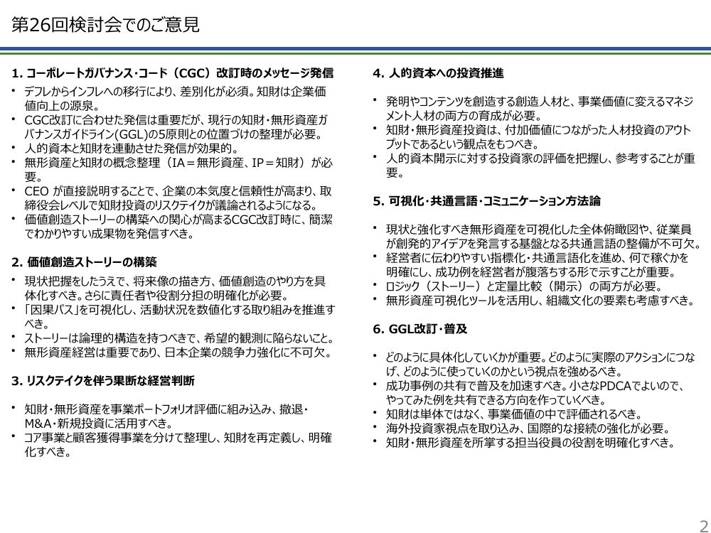 第27回 知財・無形資産の可視化・実践ツールの展開 資料スライド 2枚目
