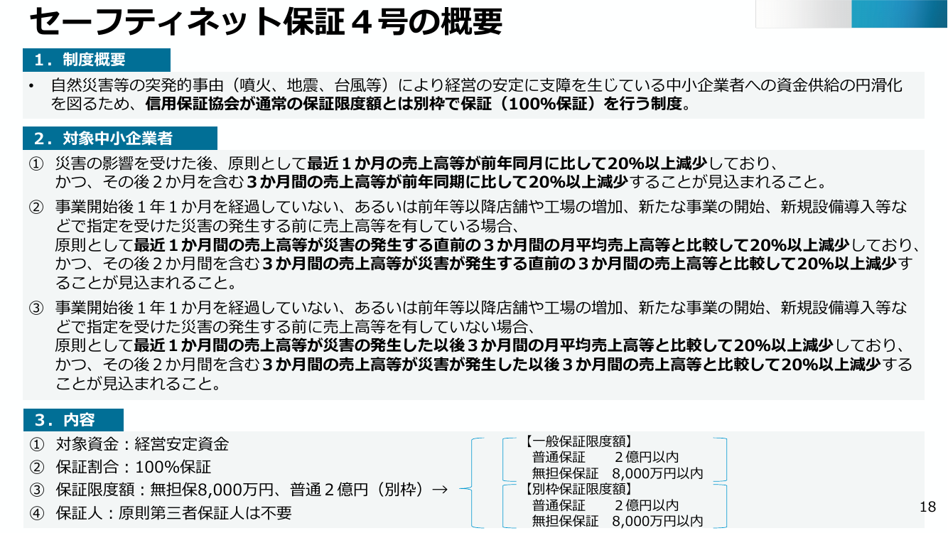 セーフティネット保証4号の概要