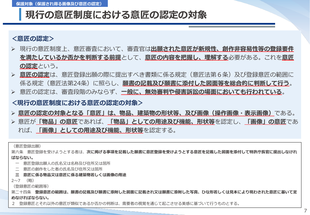 第19回 仮想空間におけるデザイン保護制度の整備 資料スライド 7枚目