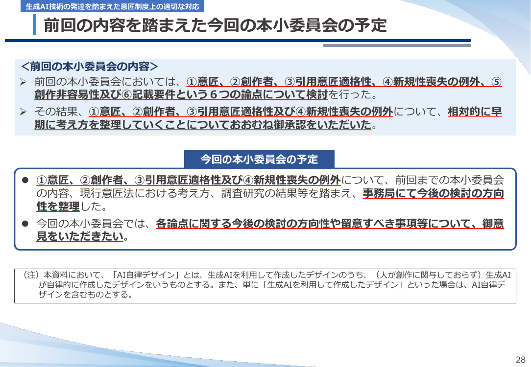 第20回 生成AIと意匠制度の対応検討 資料スライド 4枚目