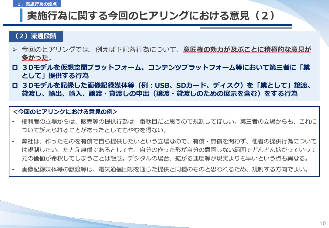 第21回 仮想空間におけるデザイン保護の意匠制度見直し 資料スライド 9枚目