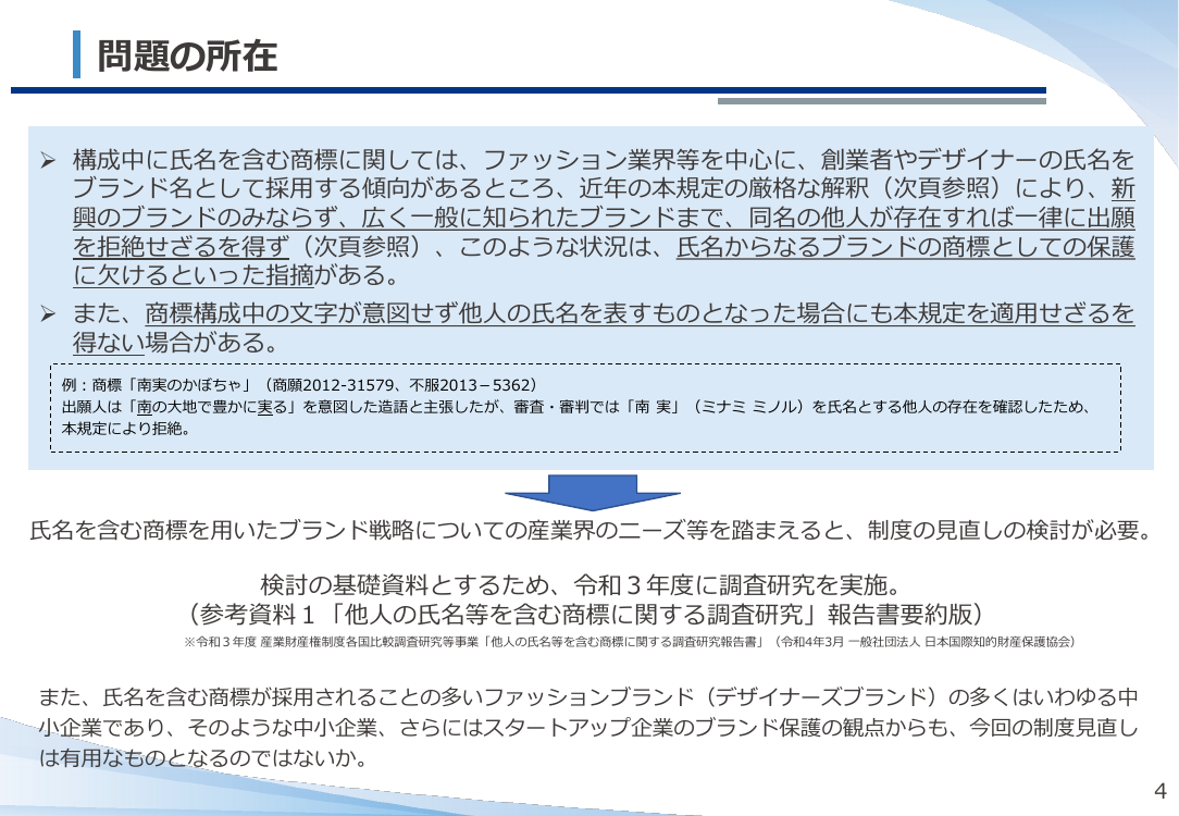 第9回 他人の氏名を含む商標の登録要件緩和 資料スライド 5枚目