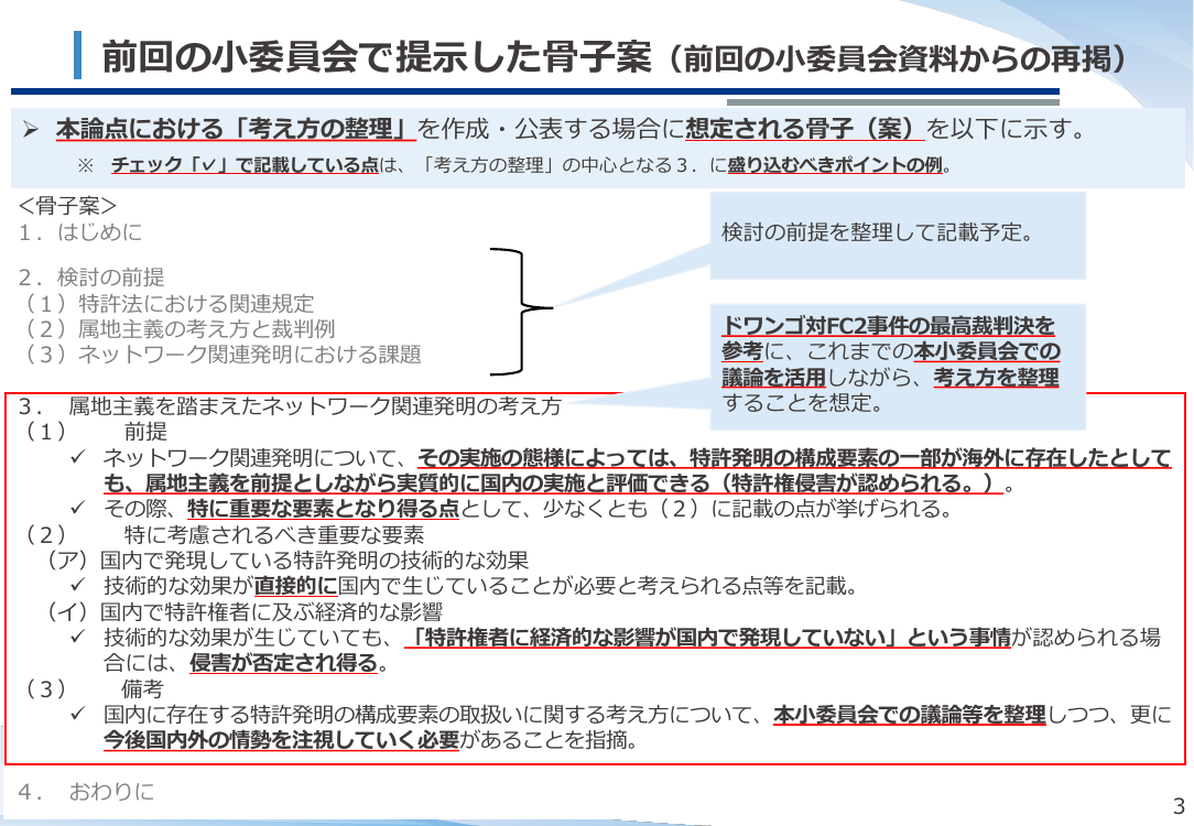ネットワーク関連発明の実質的国内実施要件の明文化 資料スライド