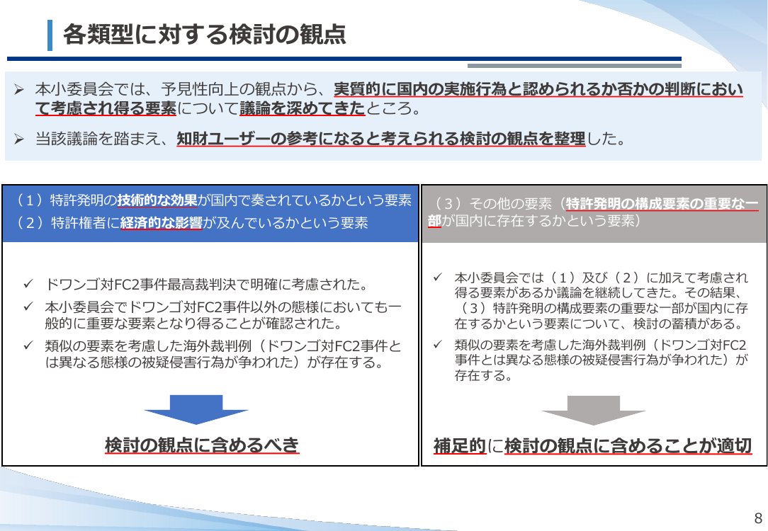 第56回 ネットワーク関連発明の実質的国内実施要件の明文化 資料スライド 8枚目