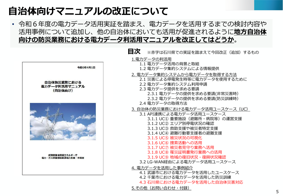 電力データ利活用環境の整備 該当資料スライド 5枚目