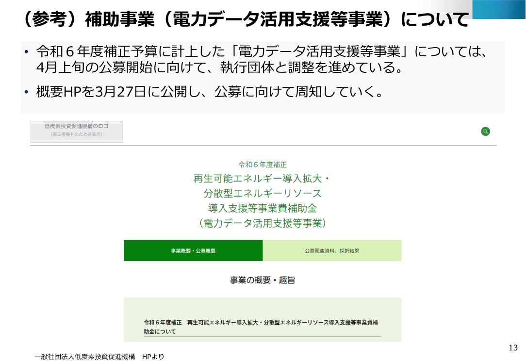 電力データ活用支援等事業 資料スライド